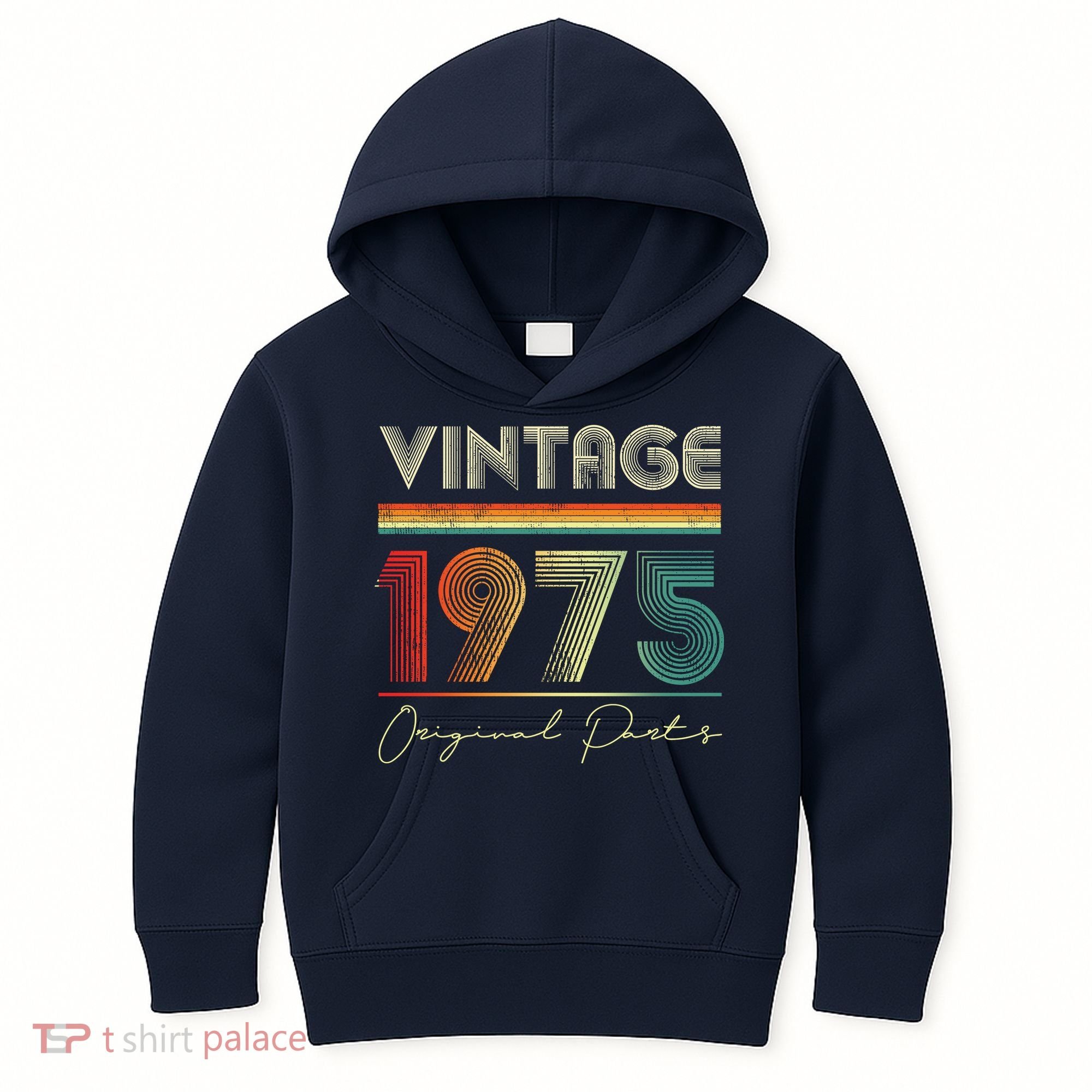 1975 Birthday Retro Original Parts 48th Birthday Kids Hoodie