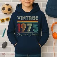 1975 Birthday Retro Original Parts 48th Birthday Kids Hoodie thumb 2