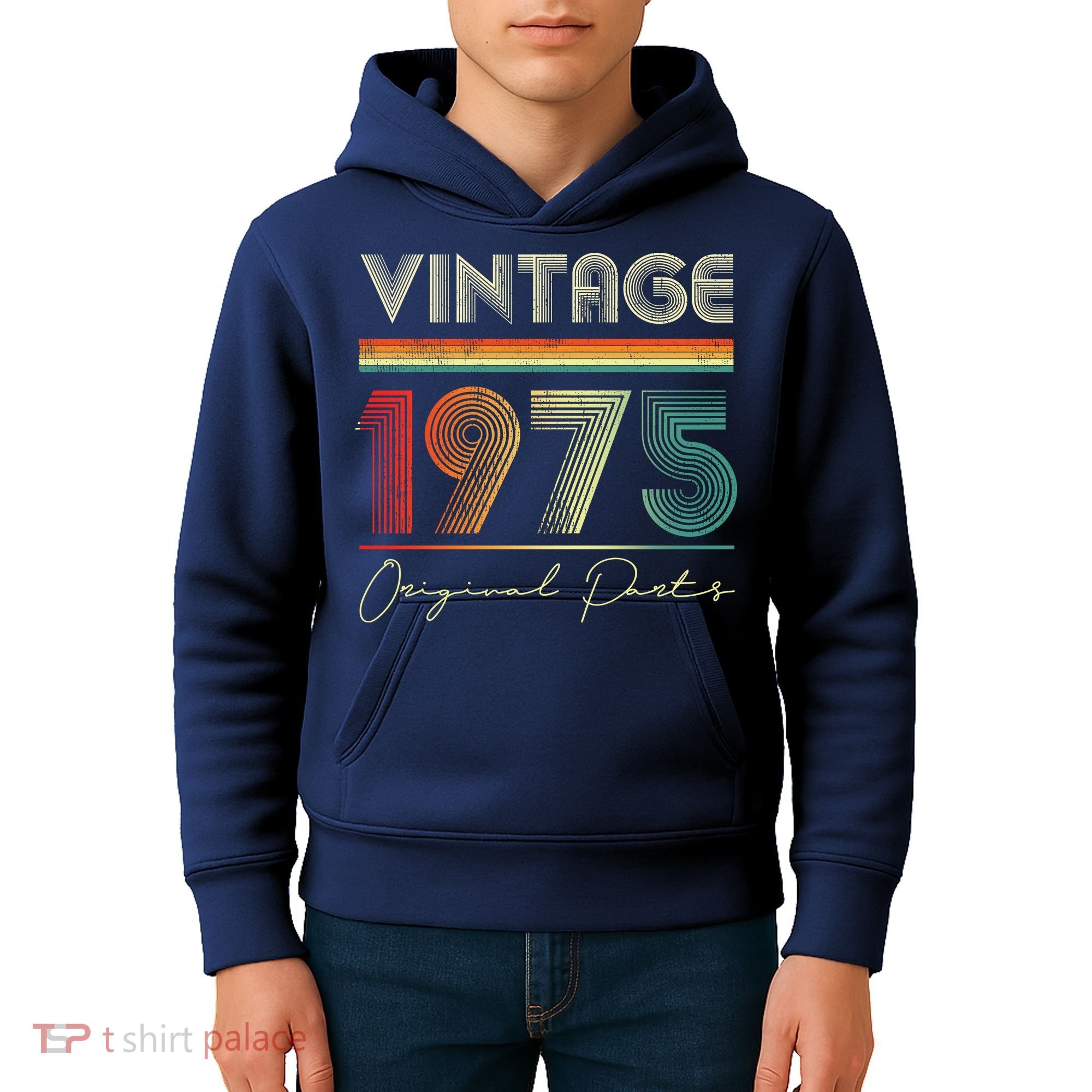 1975 Birthday Retro Original Parts 48th Birthday Kids Hoodie