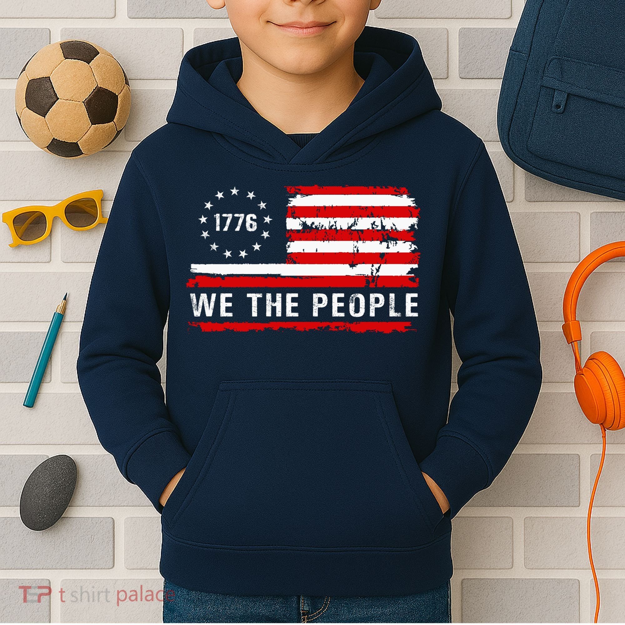 1776 Betsy Ross We The People Kids Hoodie