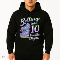 10th Birthday Rolling Into 10 Double Digits Roller Skate Hoodie thumb 2