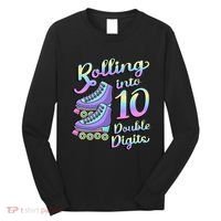 10th Birthday Rolling Into 10 Double Digits Roller Skate Long Sleeve Shirt thumb 0