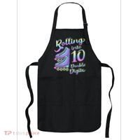 10th Birthday Rolling Into 10 Double Digits Roller Skate Apron thumb 0