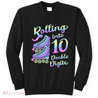10th Birthday Rolling Into 10 Double Digits Roller Skate Sweatshirt thumb 0