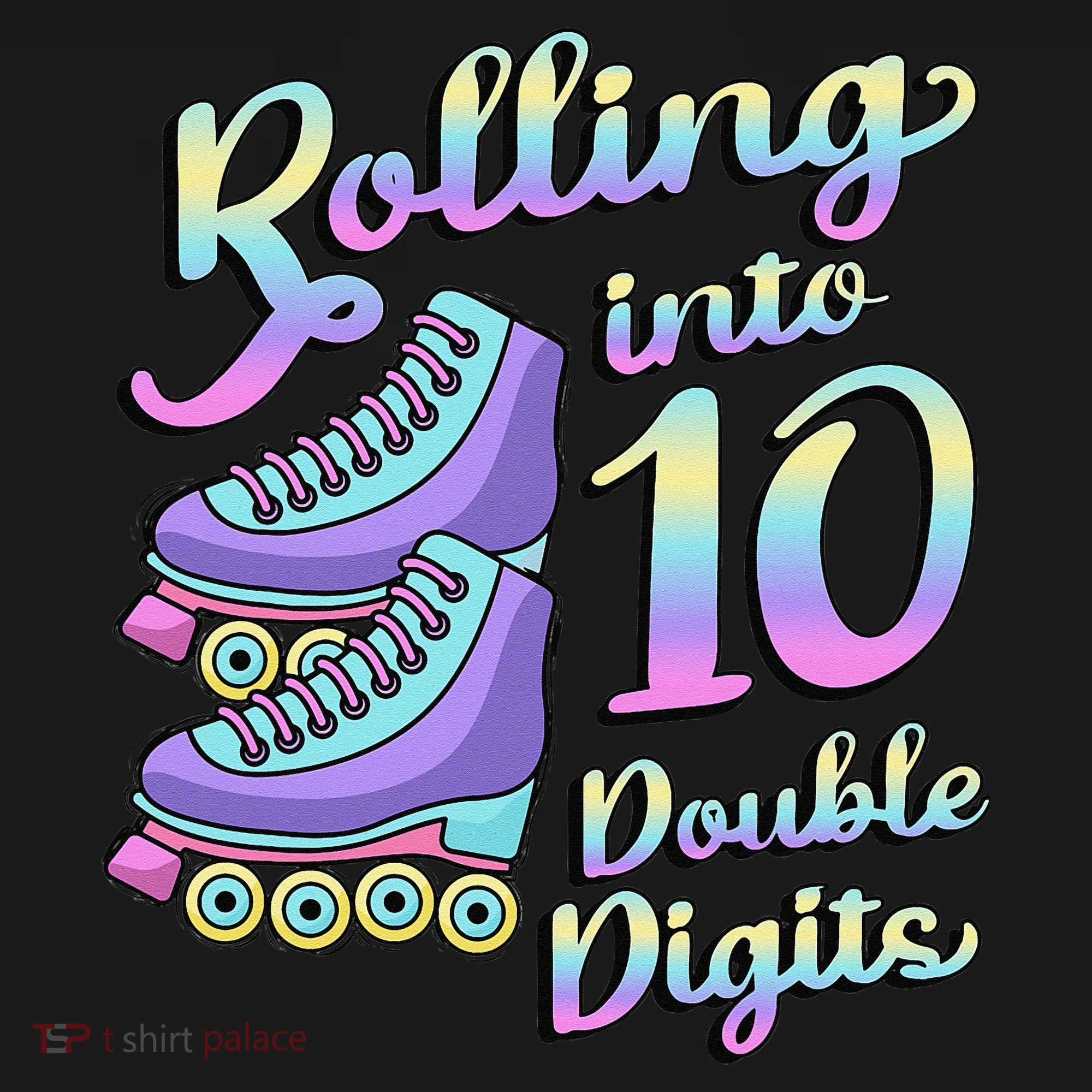 10th Birthday Rolling Into 10 Double Digits Roller Skate Sweatshirt