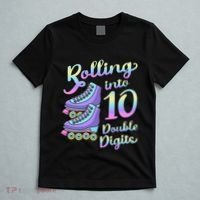 10th Birthday Rolling Into 10 Double Digits Roller Skate T-Shirt thumb 5