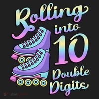 10th Birthday Rolling Into 10 Double Digits Roller Skate Beanie thumb 2