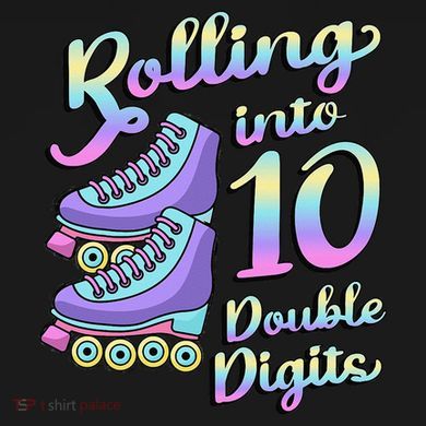 10th Birthday Rolling Into 10 Double Digits Roller Skate Baby Long Sleeve Bodysuit