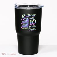 10th Birthday Rolling Into 10 Double Digits Roller Skate Tumbler thumb 0