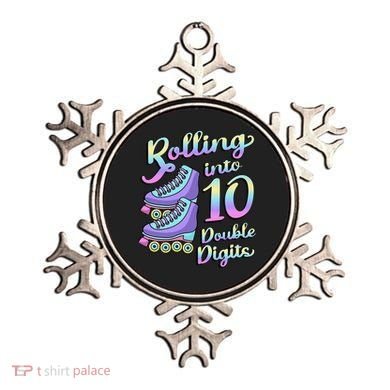 10th Birthday Rolling Into 10 Double Digits Roller Skate Ornament