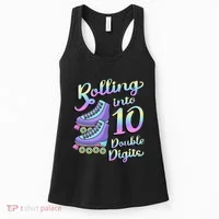 10th Birthday Rolling Into 10 Double Digits Roller Skate Women's Tank Top thumb 0