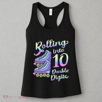 10th Birthday Rolling Into 10 Double Digits Roller Skate Women's Tank Top thumb 3