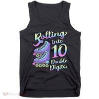 10th Birthday Rolling Into 10 Double Digits Roller Skate Tank Top thumb 0