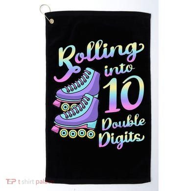 10th Birthday Rolling Into 10 Double Digits Roller Skate Golf Towel
