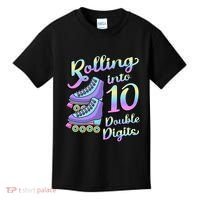 10th Birthday Rolling Into 10 Double Digits Roller Skate Kids T-Shirt thumb 0