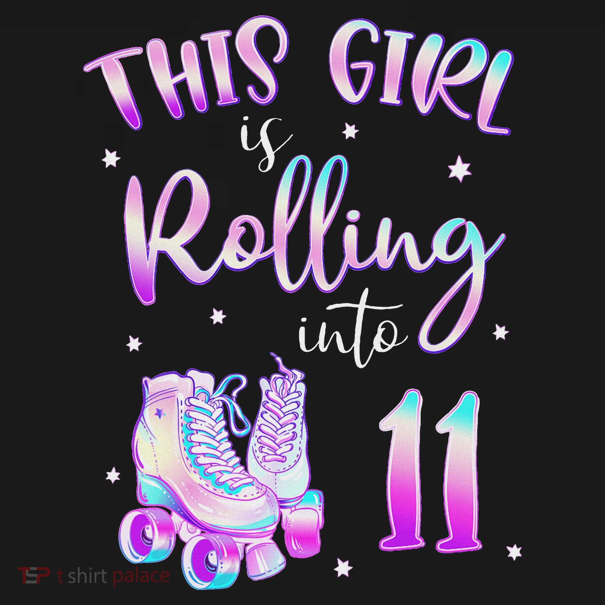 11th Bday Rolling Into 11 Birthday Girl Roller Skate Party Long Sleeve Shirt