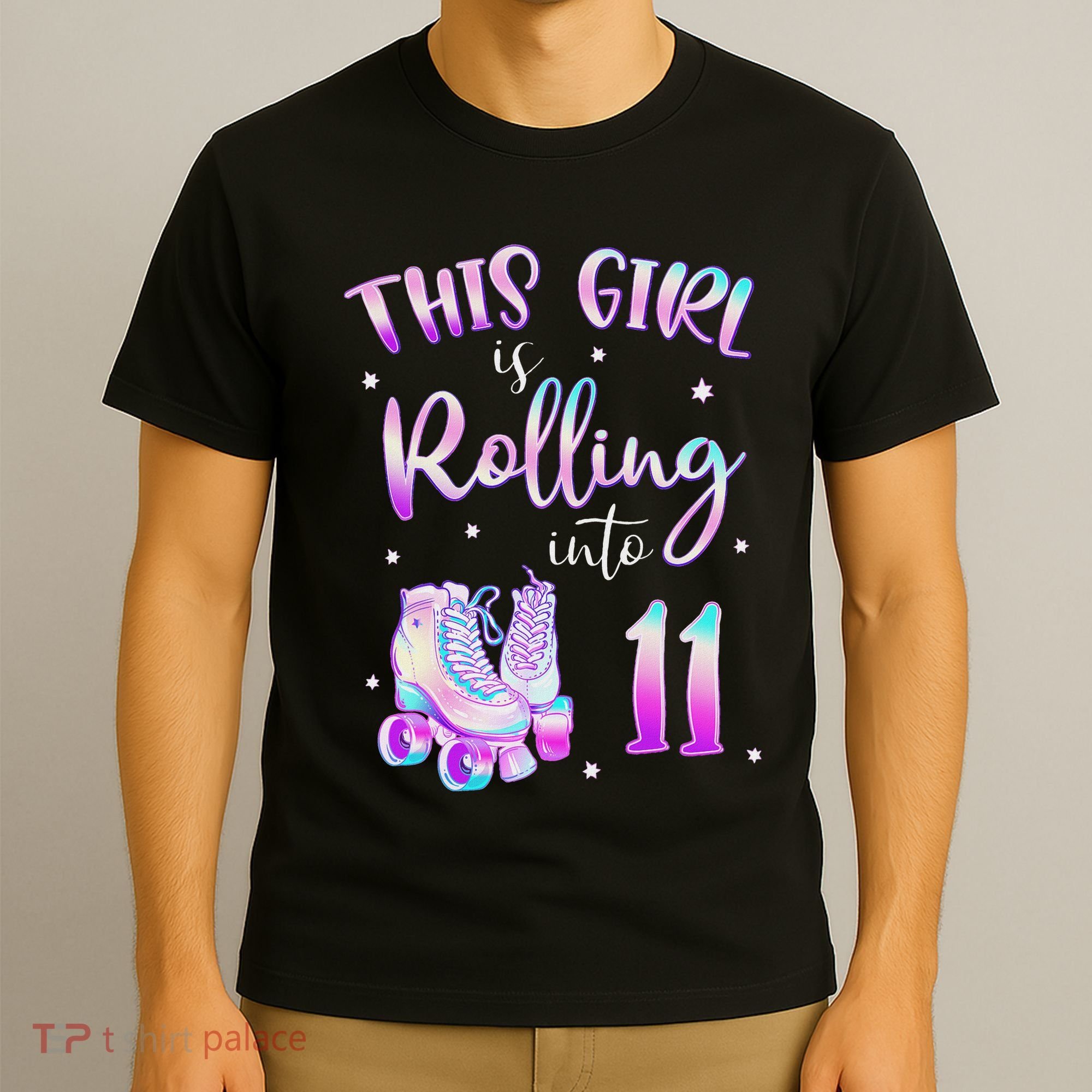 11th Bday Rolling Into 11 Birthday Girl Roller Skate Party T-Shirt