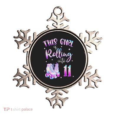 11th Bday Rolling Into 11 Birthday Girl Roller Skate Party Ornament