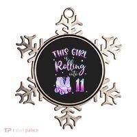 11th Bday Rolling Into 11 Birthday Girl Roller Skate Party Ornament thumb 0