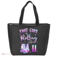 11th Bday Rolling Into 11 Birthday Girl Roller Skate Party Tote Bag thumb 0