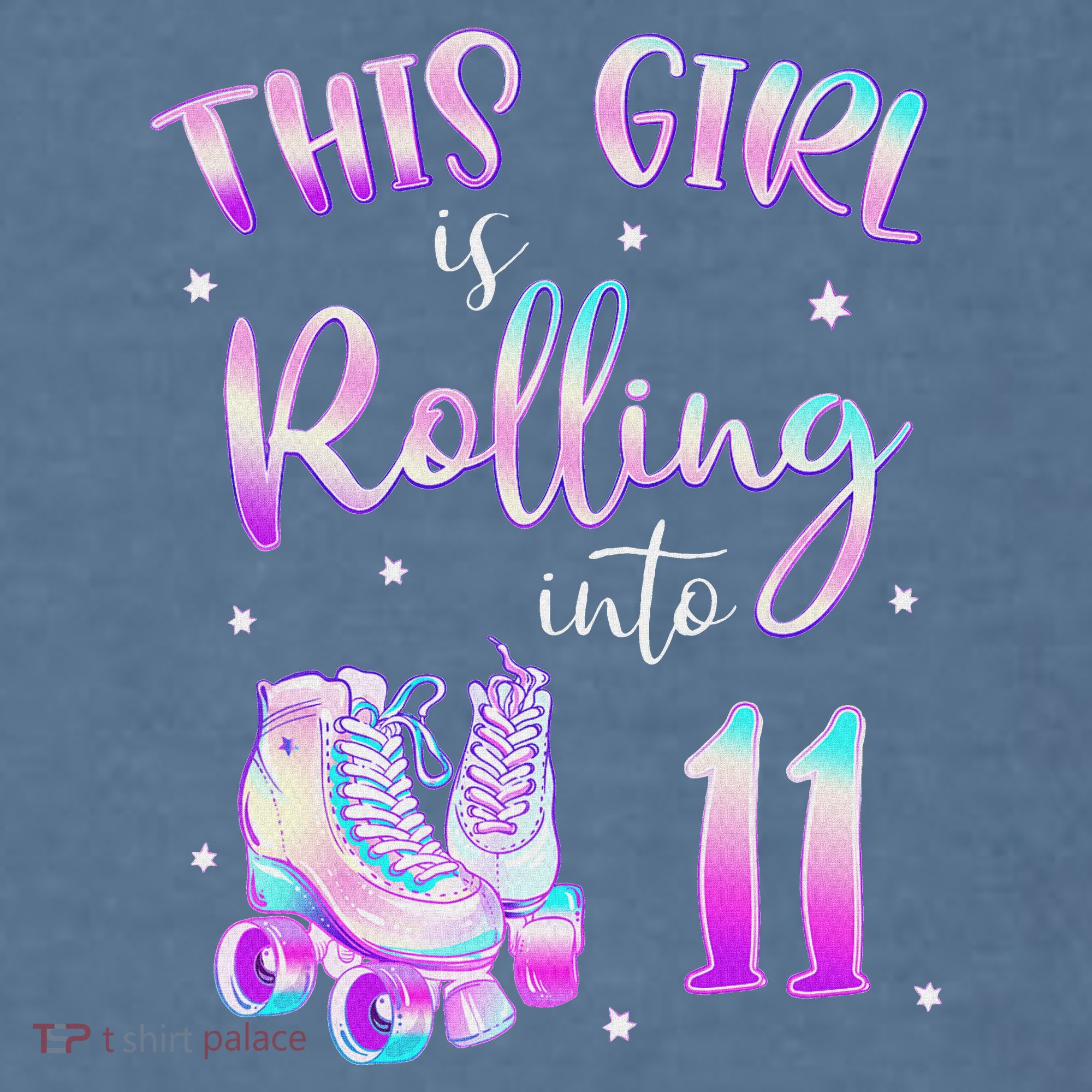 11th Bday Rolling Into 11 Birthday Girl Roller Skate Party Garment-Dyed Sweatshirt