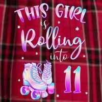 11th Bday Rolling Into 11 Birthday Girl Roller Skate Party Women's Flannel Plaid Pajama Pants thumb 2
