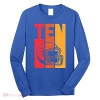10th Birthday Retro American Football 10 Years Old Gift Long Sleeve Shirt thumb 0