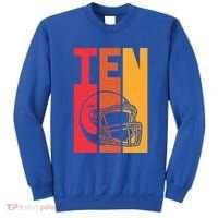 10th Birthday Retro American Football 10 Years Old Gift Sweatshirt thumb 0