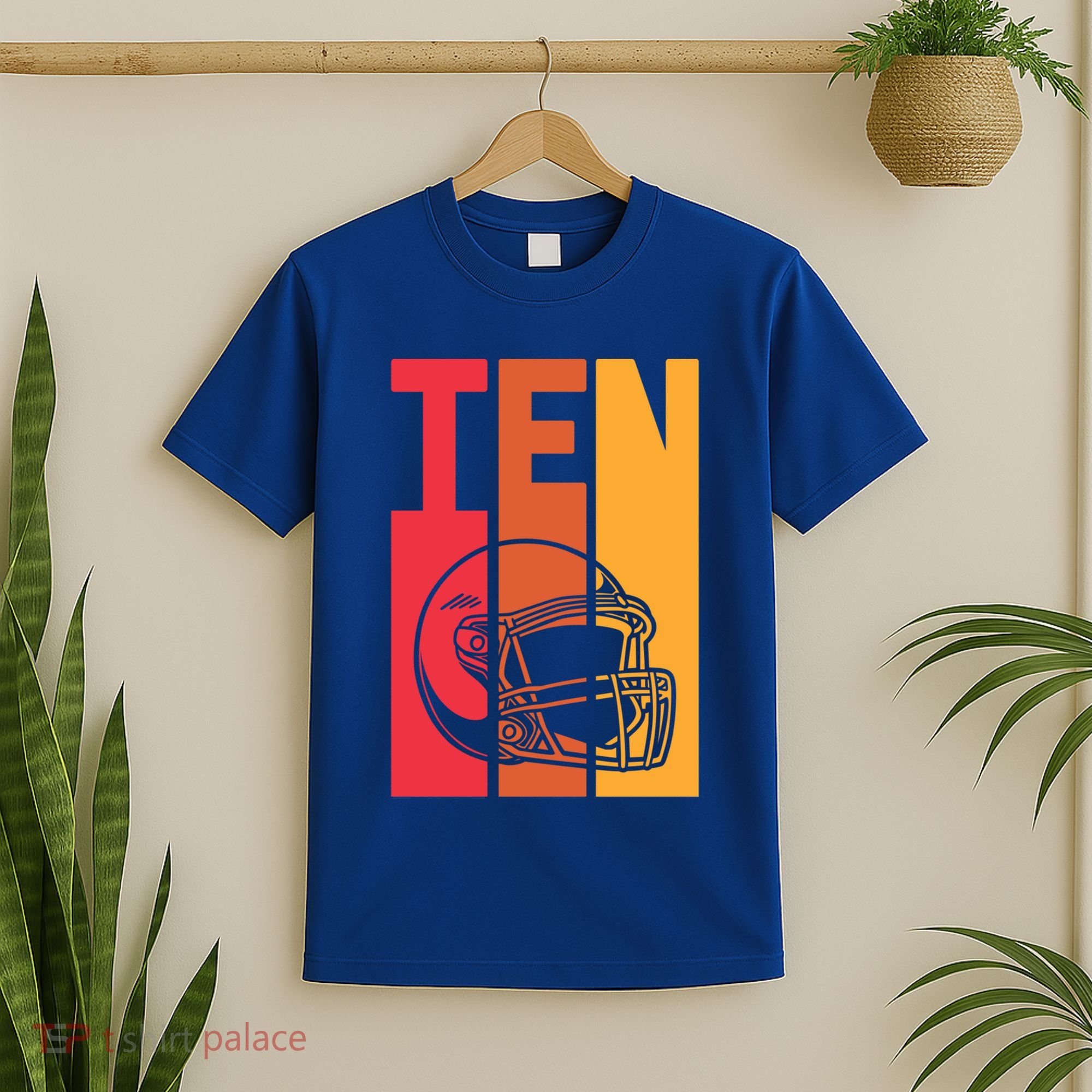 10th Birthday Retro American Football 10 Years Old Gift T-Shirt