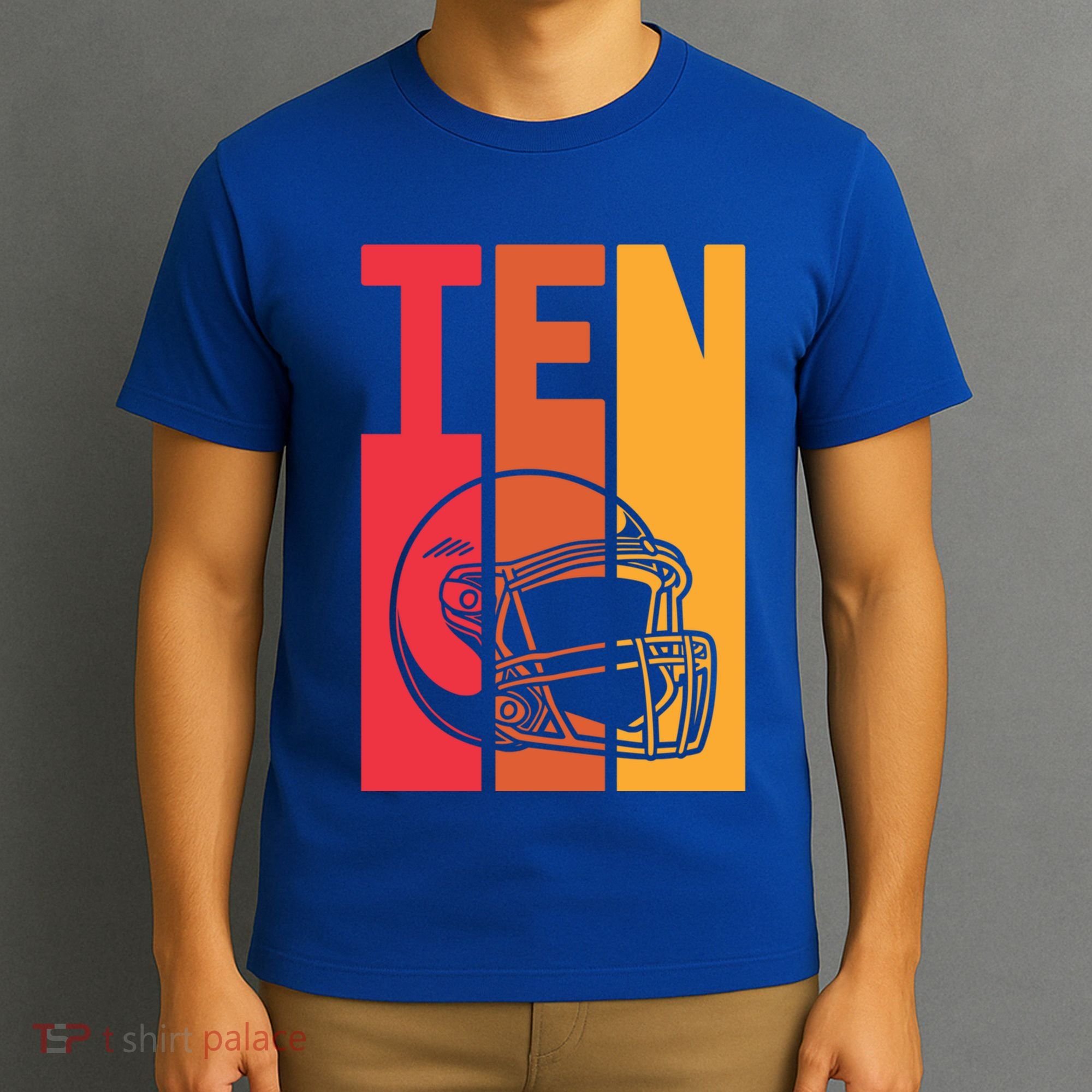 10th Birthday Retro American Football 10 Years Old Gift T-Shirt
