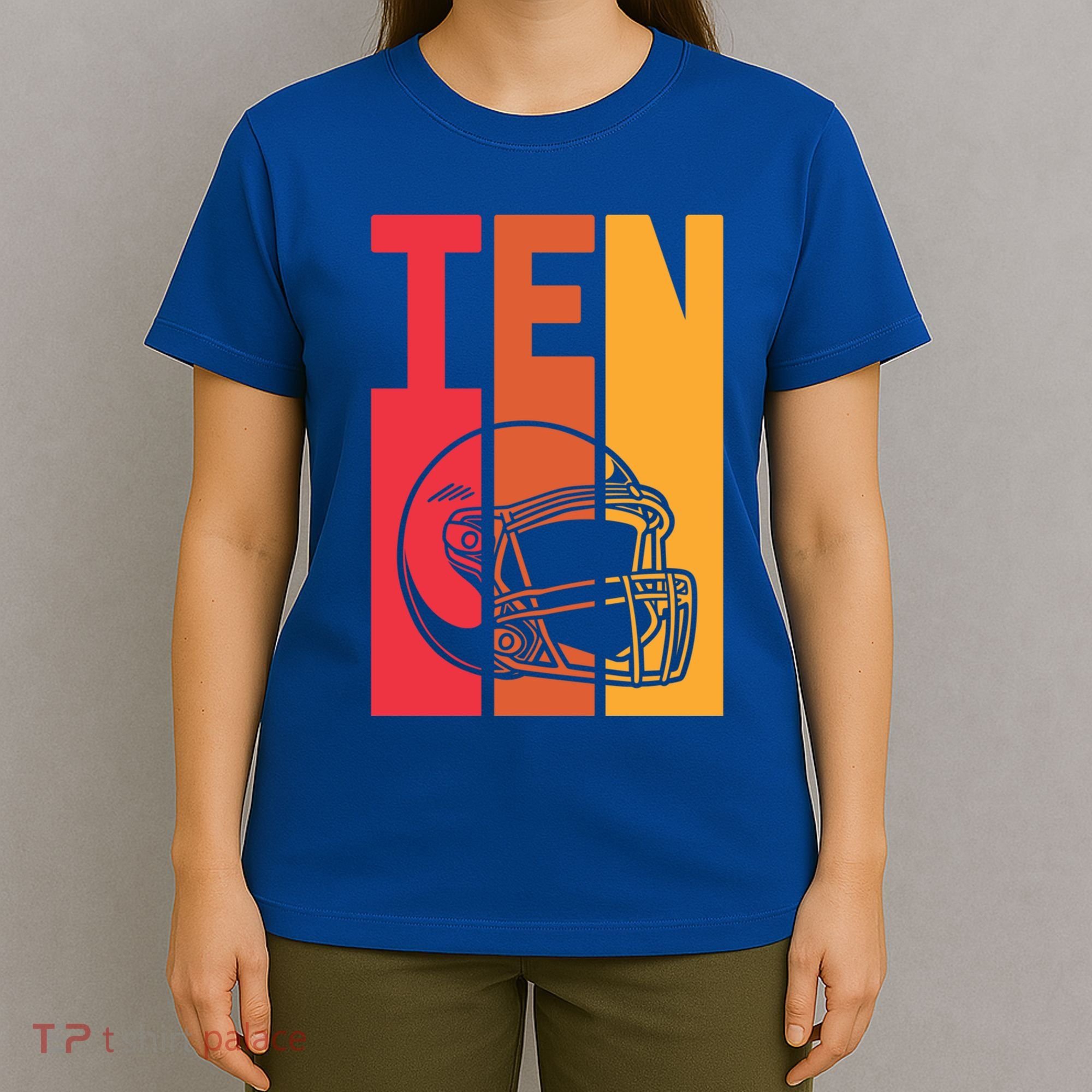 10th Birthday Retro American Football 10 Years Old Gift T-Shirt
