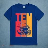 10th Birthday Retro American Football 10 Years Old Gift T-Shirt thumb 5