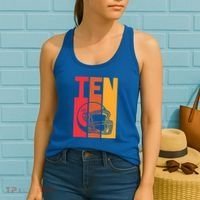 10th Birthday Retro American Football 10 Years Old Gift Women's Tank Top thumb 2