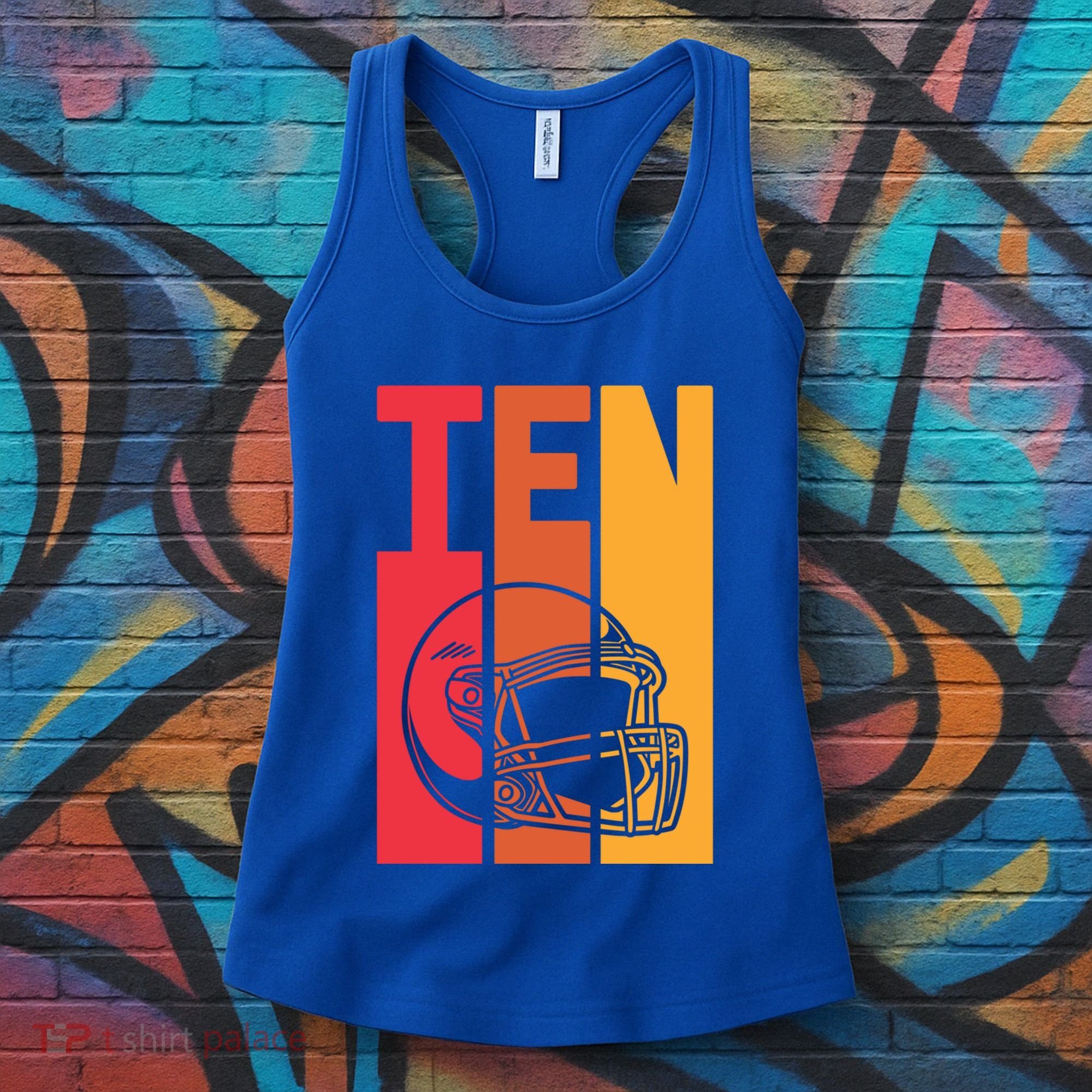 10th Birthday Retro American Football 10 Years Old Gift Women's Tank Top