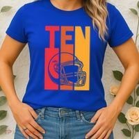 10th Birthday Retro American Football 10 Years Old Gift Women's T-Shirt thumb 2