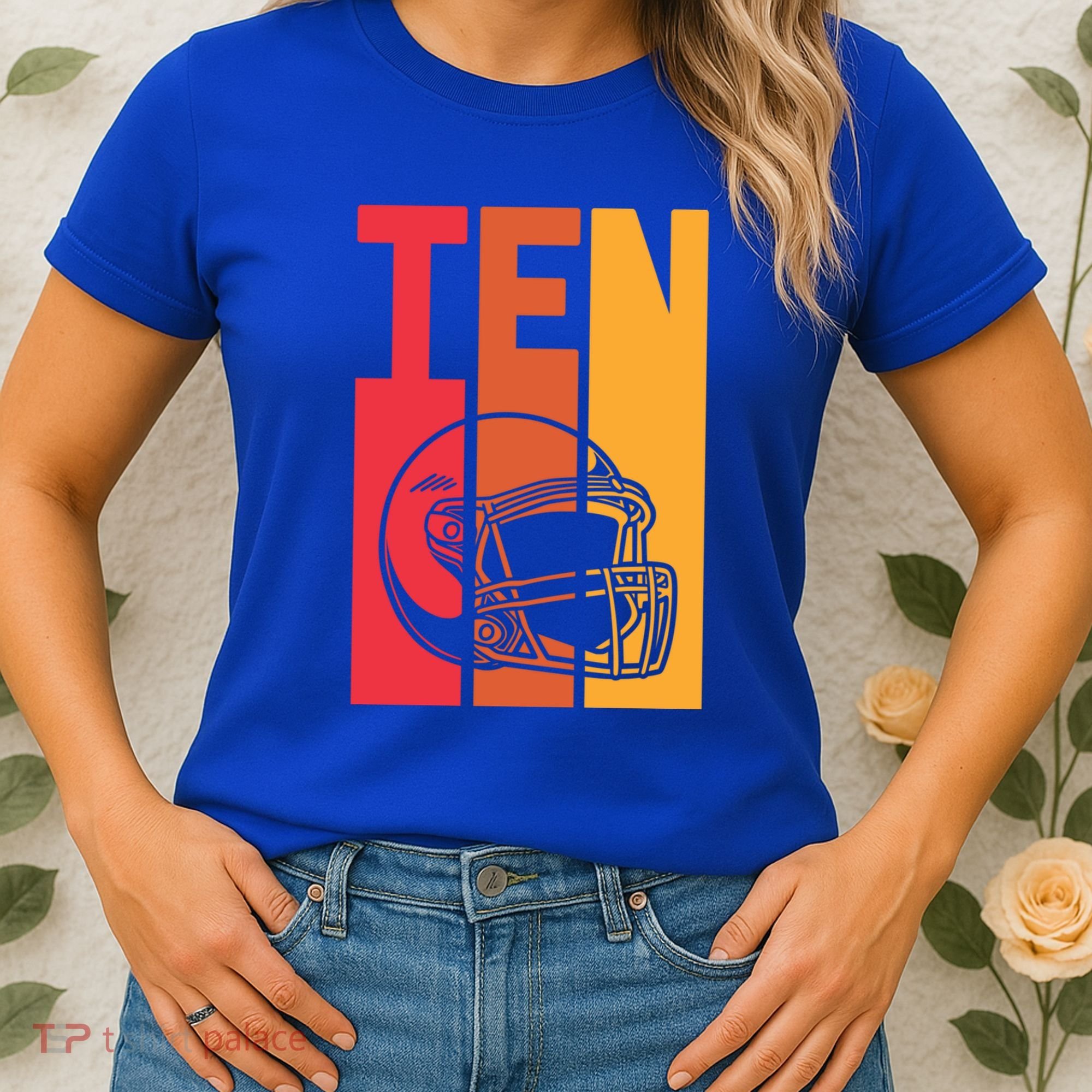 10th Birthday Retro American Football 10 Years Old Gift Women's T-Shirt