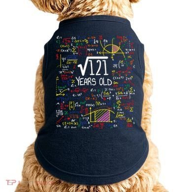 11th Birthday Square Root Of 121 11 Years Old Math Lover Doggie Tank