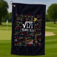 11th Birthday Square Root Of 121 11 Years Old Math Lover Golf Towel thumb 1