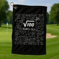 10th Birthday, Square Root Of 100 10 Years Old Golf Towel thumb 1
