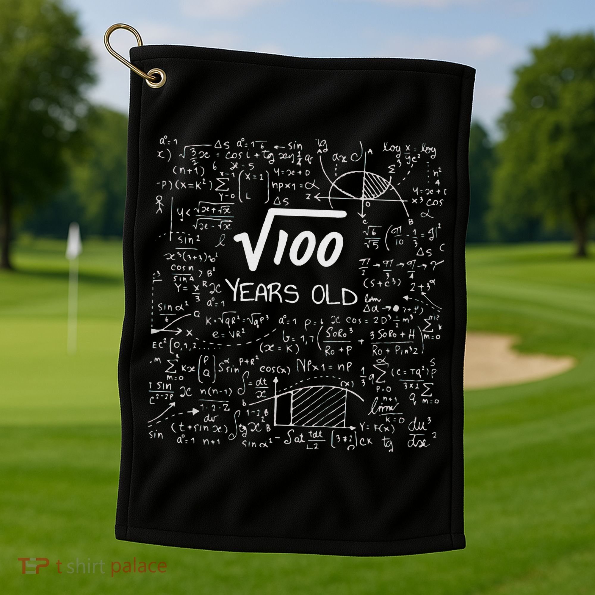 10th Birthday, Square Root Of 100 10 Years Old Golf Towel
