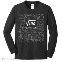 10th Birthday, Square Root Of 100 10 Years Old Kids Long Sleeve Shirt thumb 0