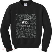 16th Birthday Square Root Of 256 16 Years Old Kids Sweatshirt thumb 0