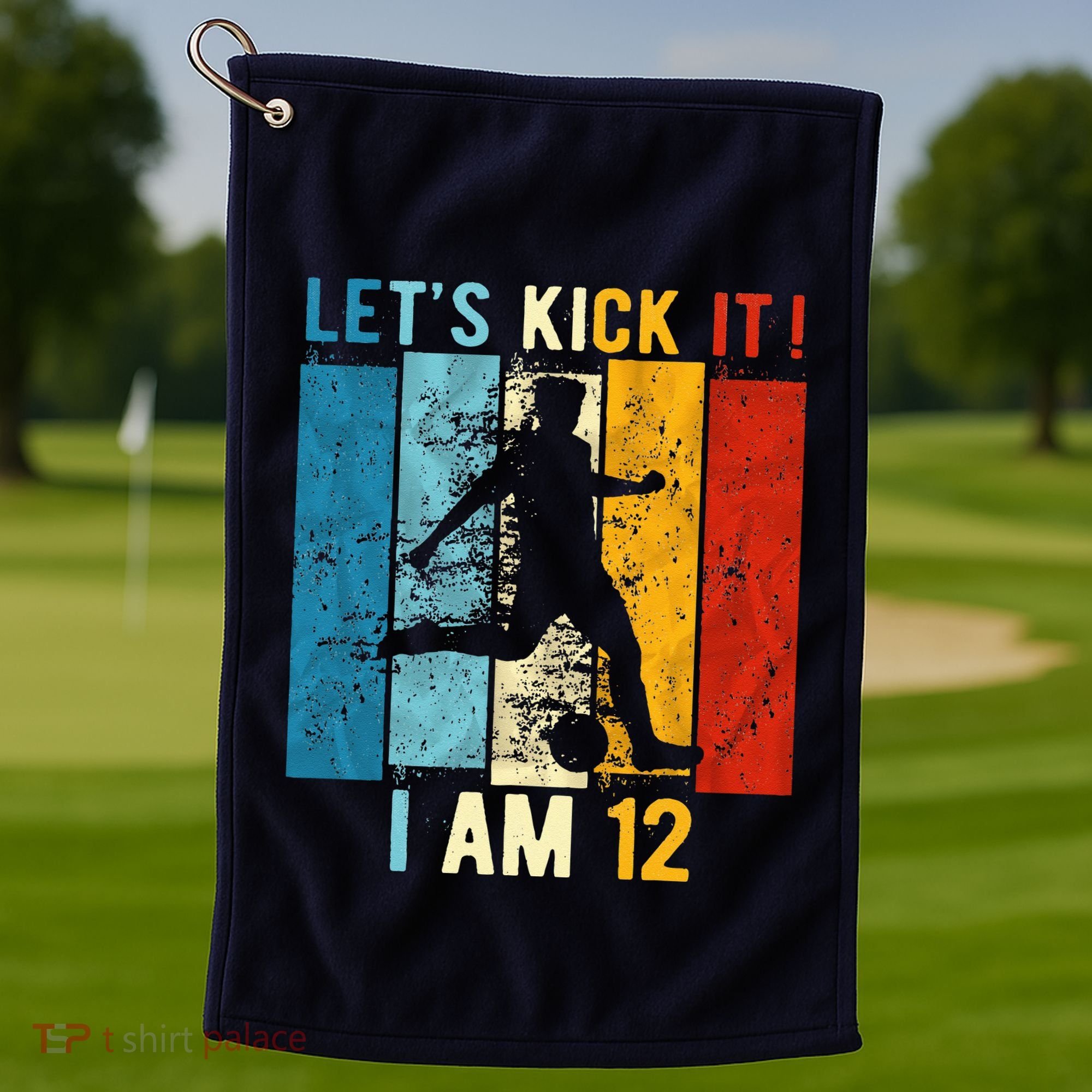 12th Birthday Soccer 12 Year Old Birthday Golf Towel