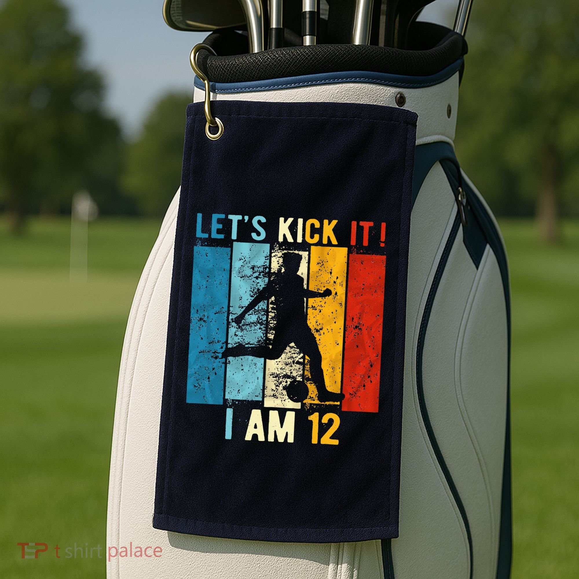 12th Birthday Soccer 12 Year Old Birthday Golf Towel