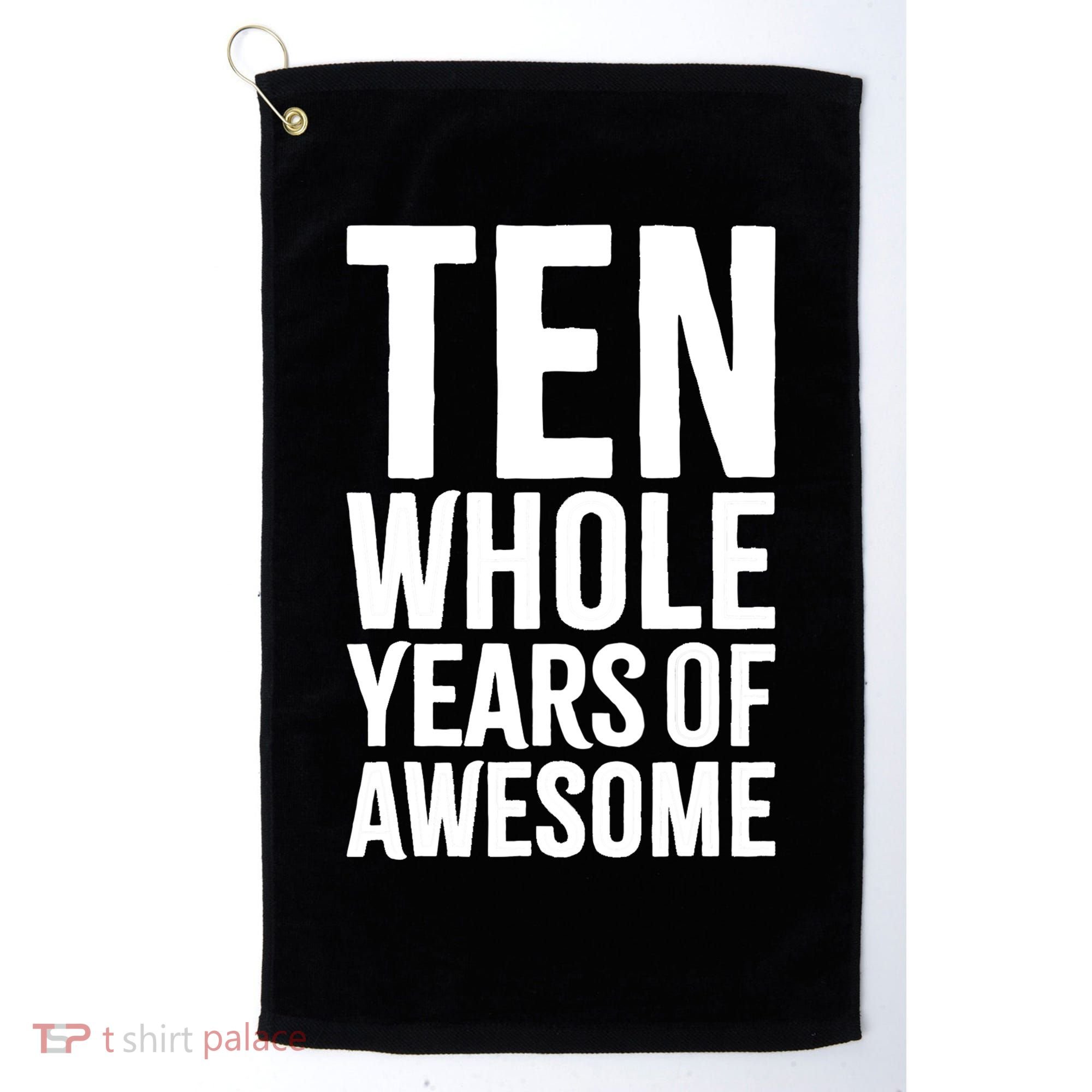 10th Birthday Shirt Gift Boy Age 10 Ten Year Old Boys Son TShirt Golf Towel