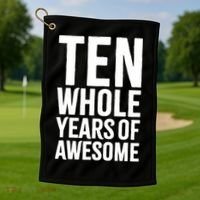 10th Birthday Shirt Gift Boy Age 10 Ten Year Old Boys Son TShirt Golf Towel thumb 1