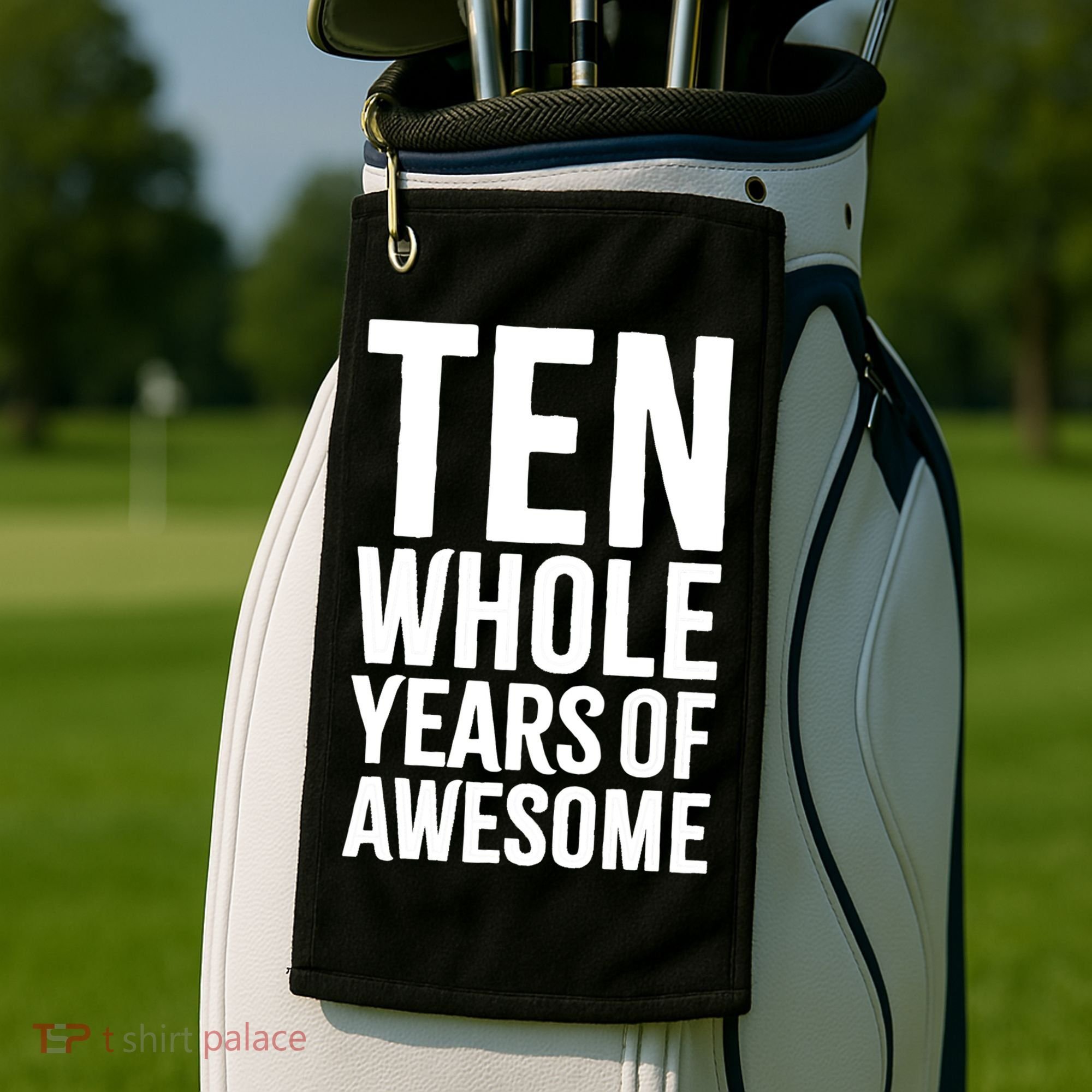 10th Birthday Shirt Gift Boy Age 10 Ten Year Old Boys Son TShirt Golf Towel