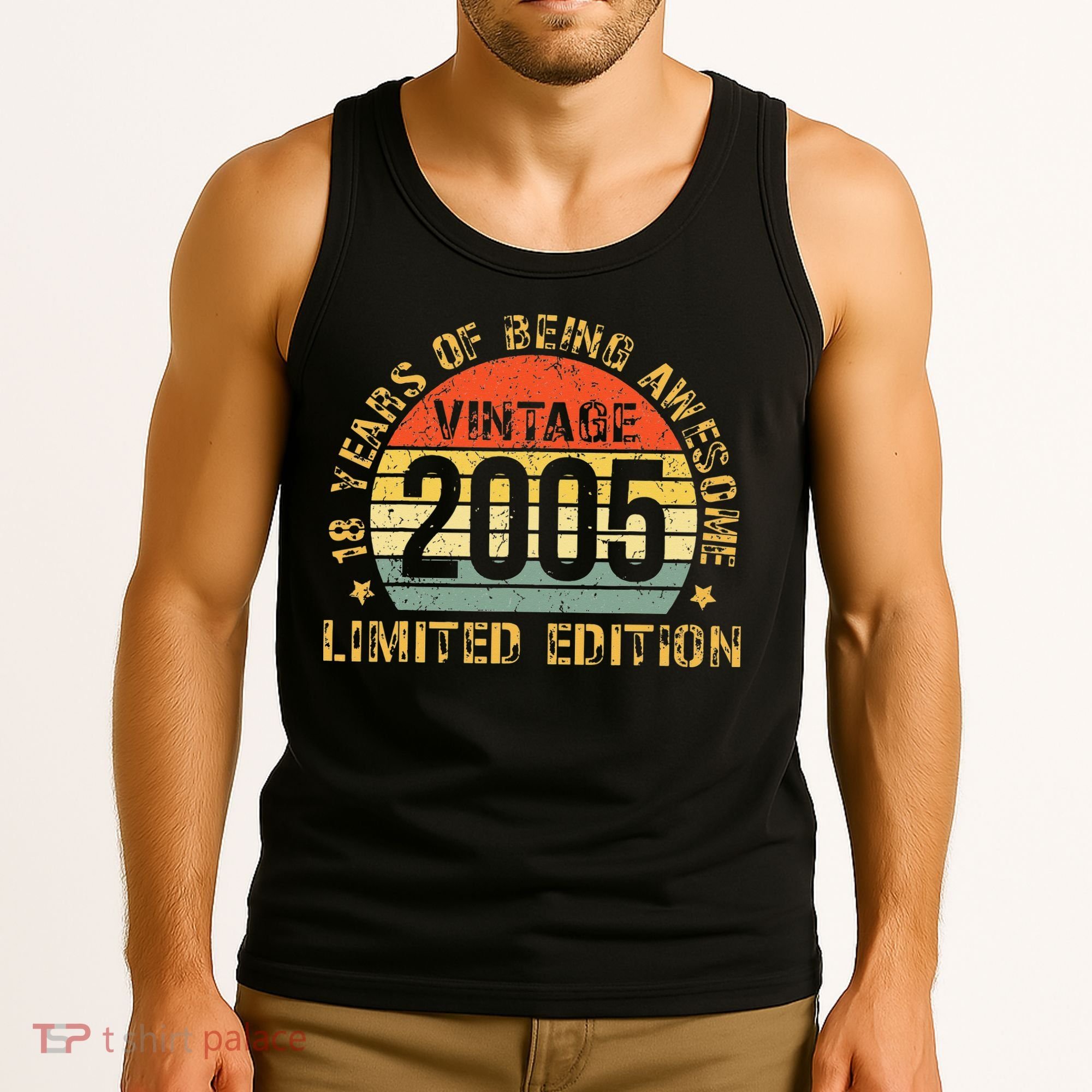 18yr BDay Son  Funny 2005 18th 18 Year Old Birthday Tank Top