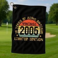 18yr BDay Son  Funny 2005 18th 18 Year Old Birthday Golf Towel thumb 1
