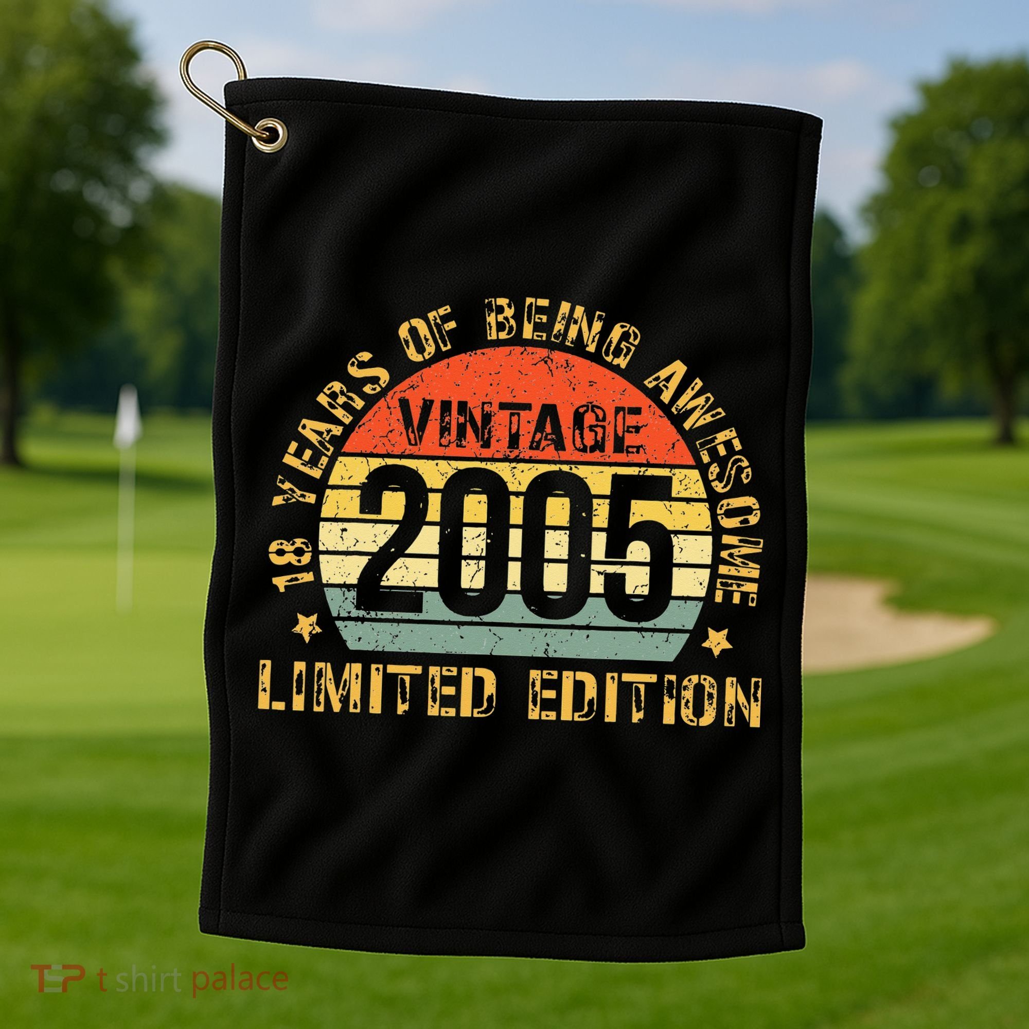 18yr BDay Son  Funny 2005 18th 18 Year Old Birthday Golf Towel